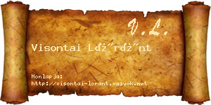 Visontai Lóránt névjegykártya